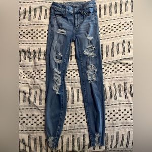 American eagle ripped jeans, super stretch X, size 0